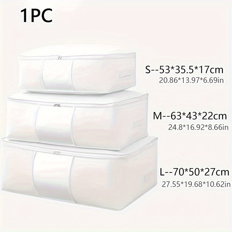 Bolsa de almacenamiento con asas para ropa, mantas y juguetes, duradera, contenedor ahorrador de espacio