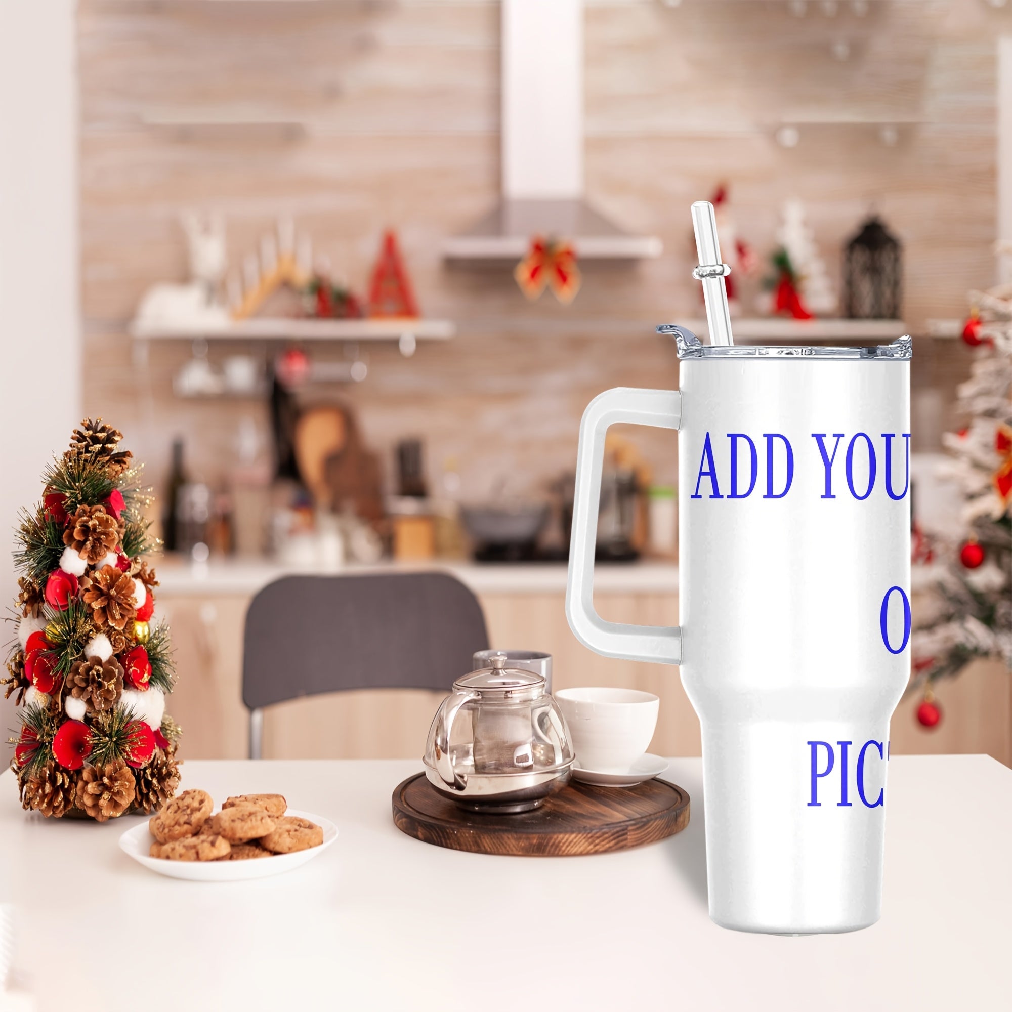 40oz Stainless Steel Travel Mug with Lid Custom Photo Insulated Coffee Cup Gift