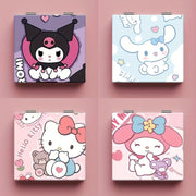 Hello Kitty Kuromi Compact Mirror Double-Sided HD Reflection Foldable Portable Makeup Accessory