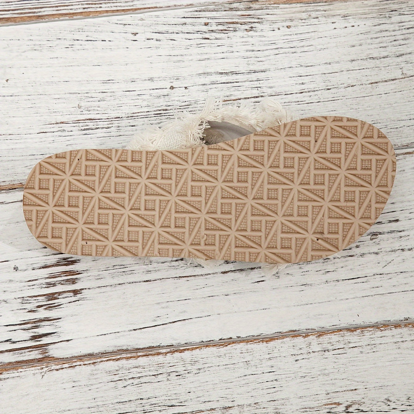 Women's Bohemian Tassel Sandals Slip-On Flat Beach Casual White