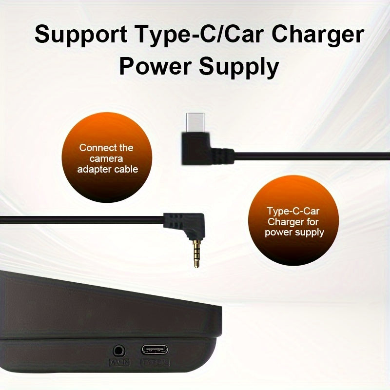 Espejo retrovisor de coche de doble canal de 12,7cm con cámara de seguridad de visión nocturna IR