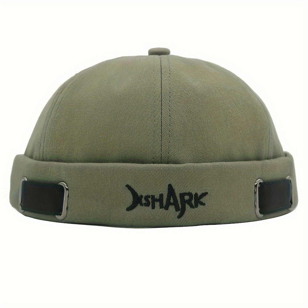 Gorros de algodón con bordado de letra Shark Unisex Streetwear Skullies