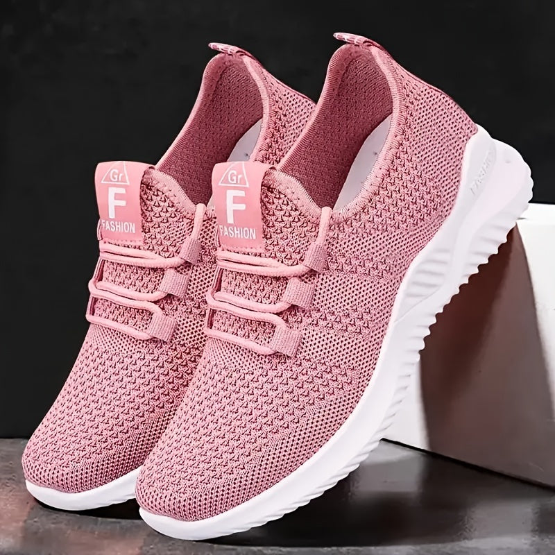 Women's Breathable Knit Sneakers Casual Lace Up Outdoor Running Shoes