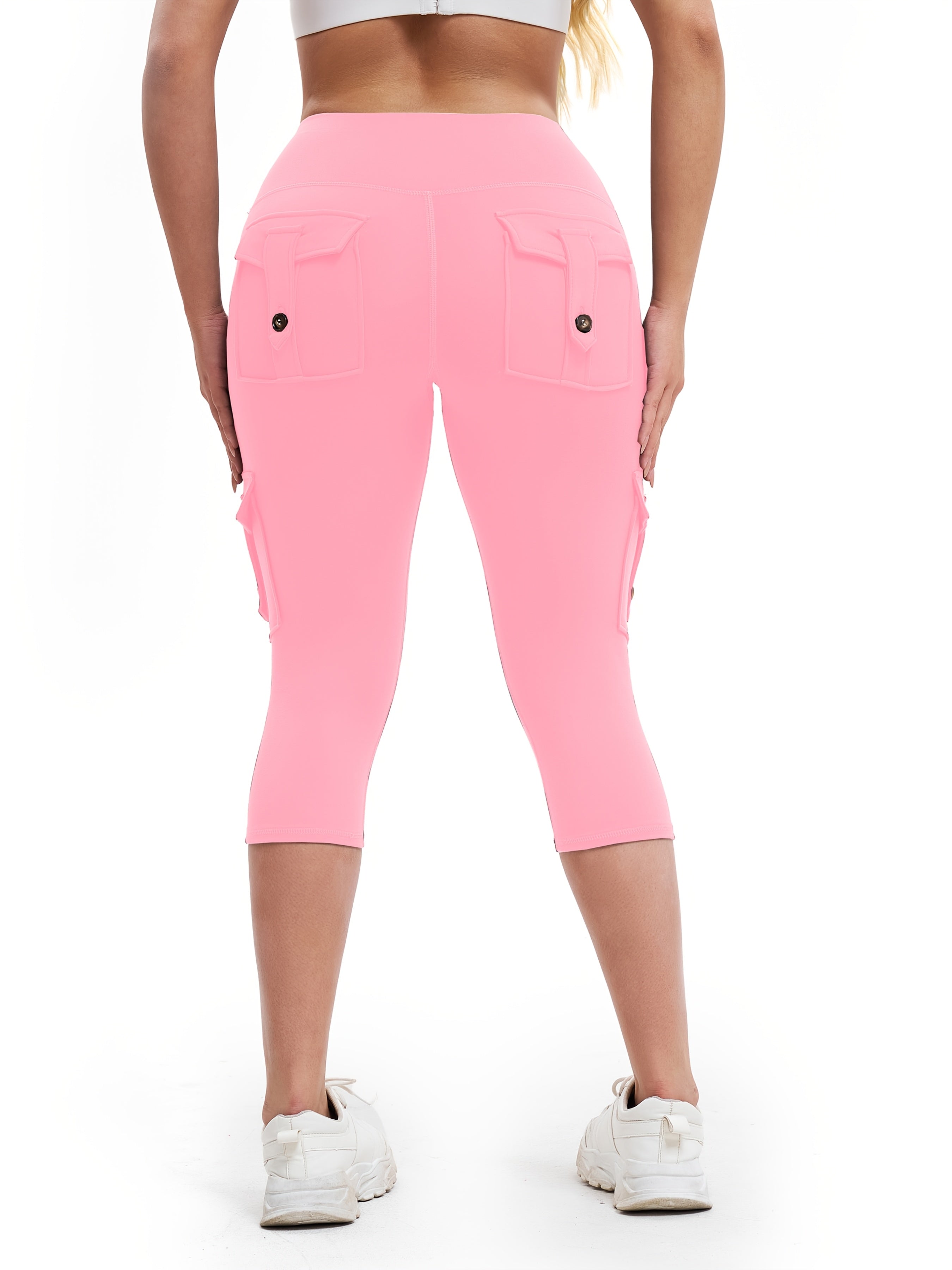 Plus Size Women's High Waist Pocket Yoga Pants Breathable Fitness Sweatpants