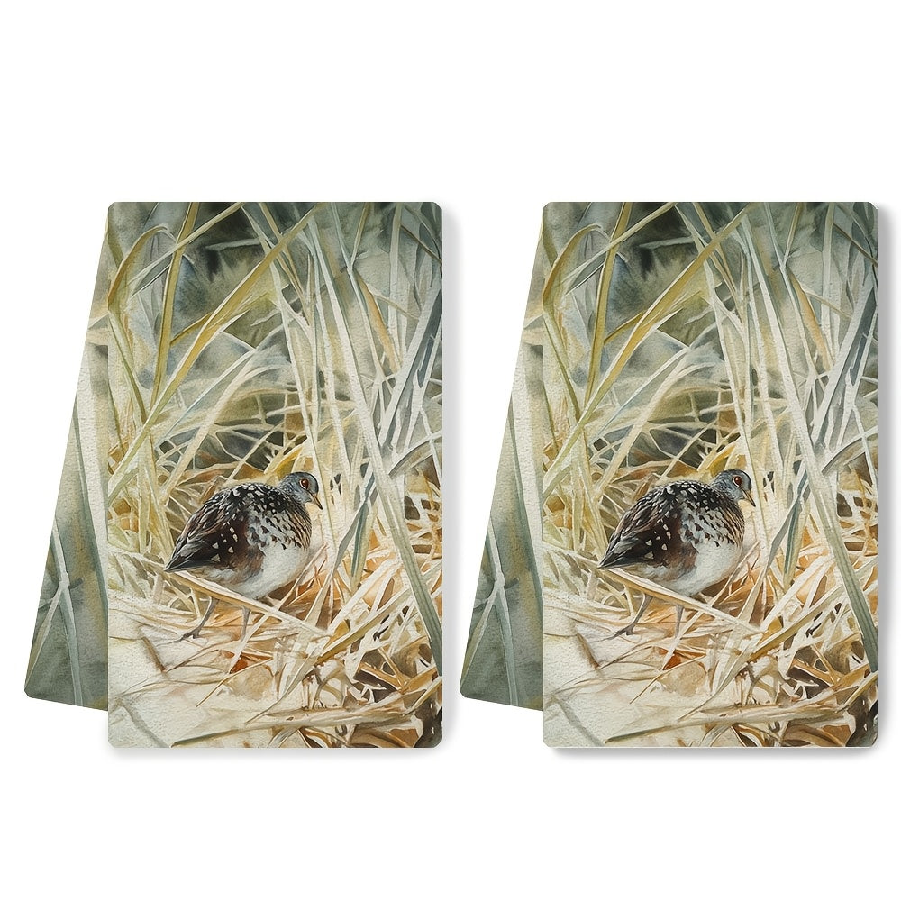 Set of 2 Ultra-Soft Kitchen Towels 40x60cm Absorbent Dish Towels for Holiday Decor