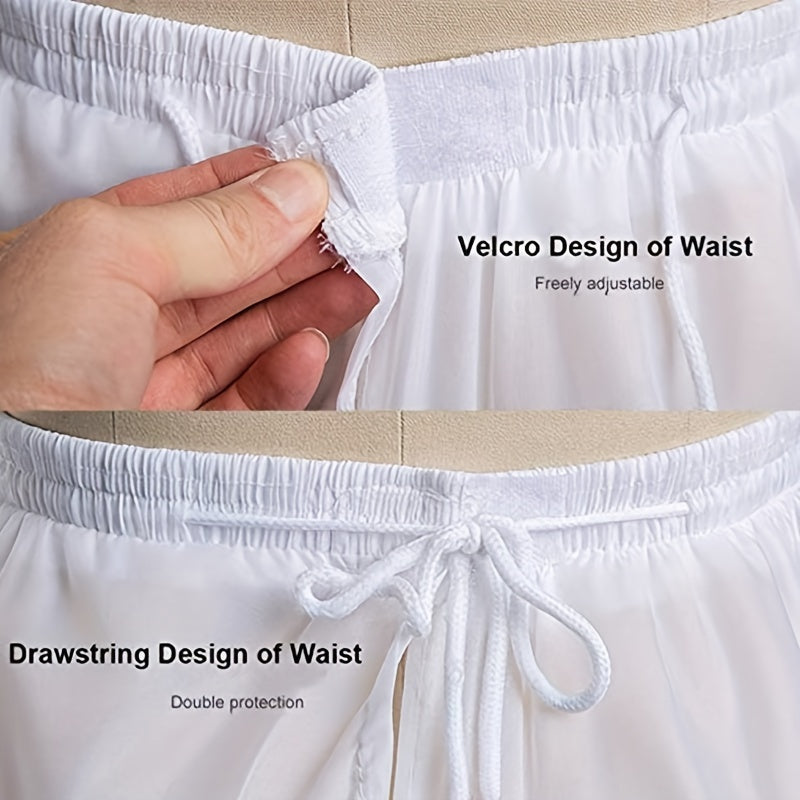 Adjustable Waist Bridal Petticoat Crinoline Underskirt with Steel Hoops Lace Hem for Wedding Bridesmaid Party Dresses