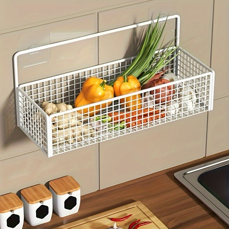 Wall-Mounted Cast Iron Kitchen Storage Rack for Spices Herbs and Condiments