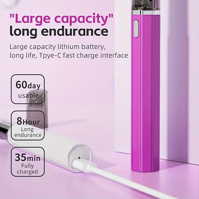 360° burilishli elektr nail kesuvchi qalam USB qayta zaryadlanuvchi 200mAh litiy polimer avtomatik tirnoq tozalash uchun xavfsizlik qoʻriqchisi bilan