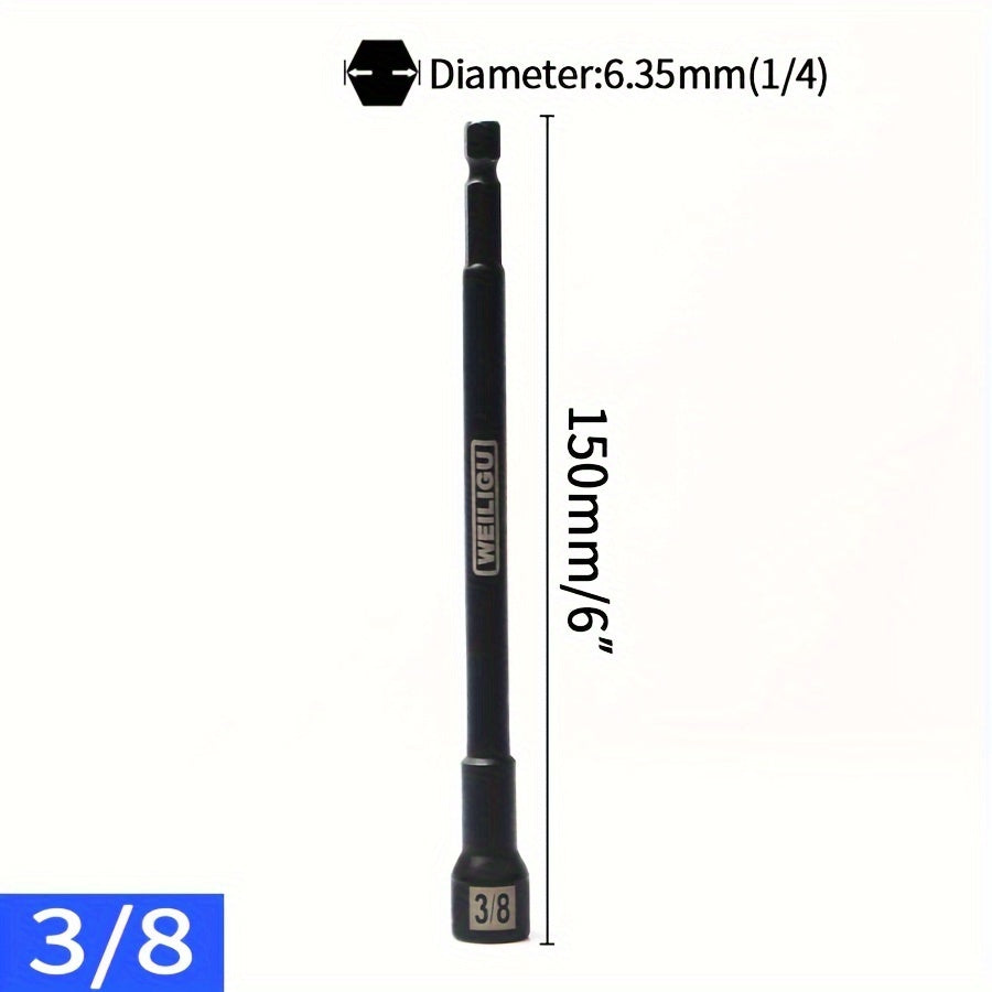 Magnetic Socket Set Black Chrome Vanadium Steel 150mm Extension