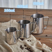 Stainless Steel Frothing Cup with Scale for Hot Milk and Foam, Pointed Spout
