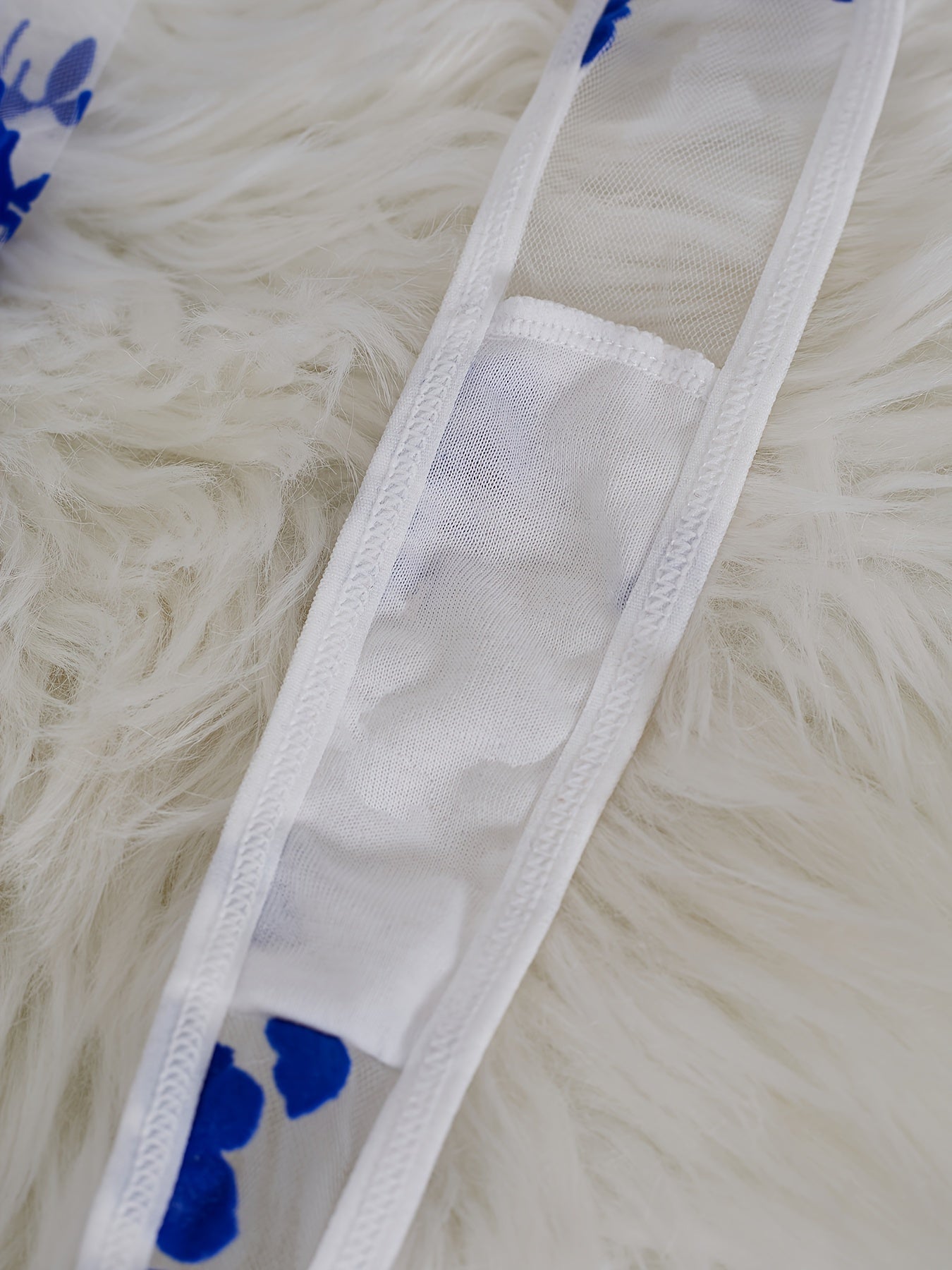 Women's Floral Embroidered Mesh Teddy with V-Neck and Backless Design for Parties