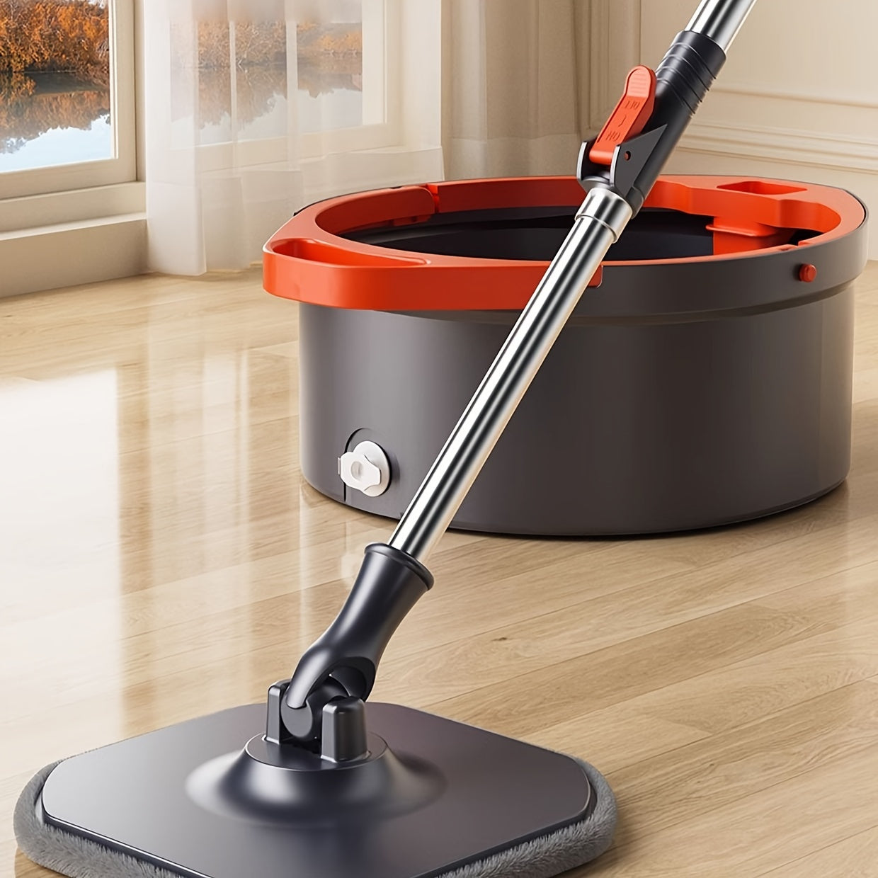Microfiber Spin Mop va kova to'plami yog'och, plitka, laminatni tozalash uchun