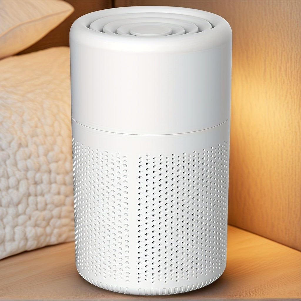 White USB Air Purifier for Bedroom Living Room Car Office Dust Smoke