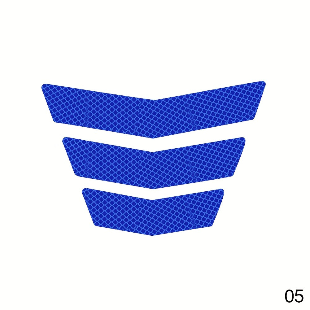 3pcs Reflective Motorcycle Stickers Warning Ladder Arrow Tail Wing Bumper Tape