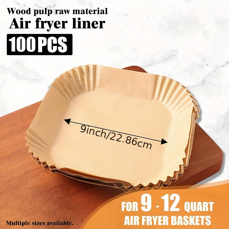 100 Pieces Non-Stick Parchment Paper Liners for Air Fryers Microwave Oven Baking