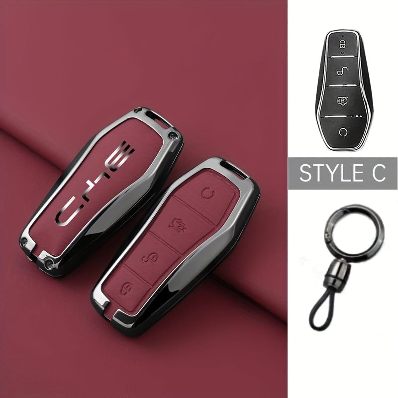 Universal Faux Leather Car Key Cover Protective Case with Anti-Drop Feature