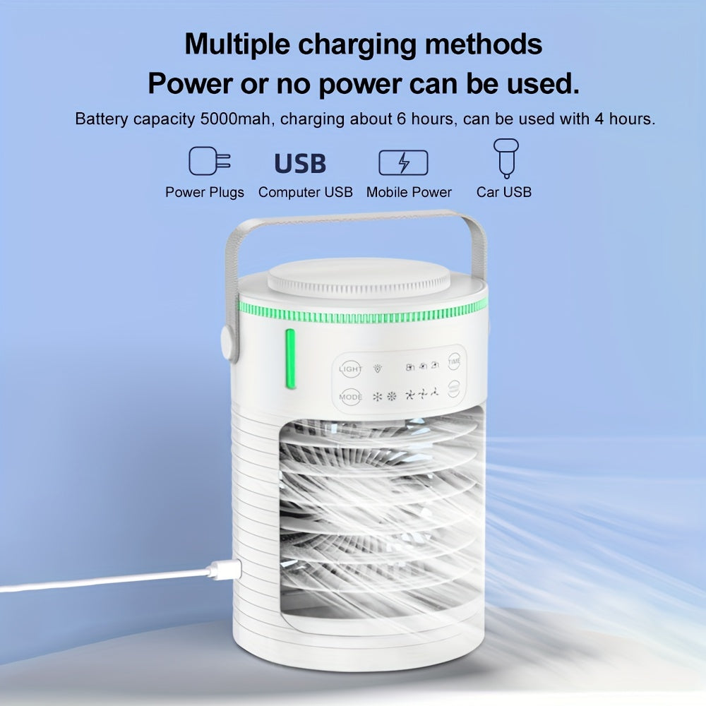 Portable Misting Air Cooler Fan with Touch Control, 3 Speeds, USB Powered