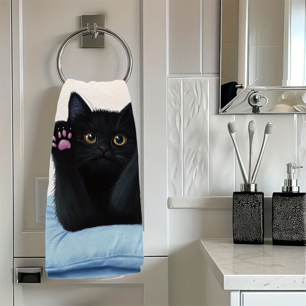 Black Cat Kitchen Towels Ultra-Soft Absorbent Dish Towels for Holiday Decor
