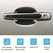 8pcs Carbon Fiber Car Door Handle Covers Scratch-Resistant Reinforced Paint Protection