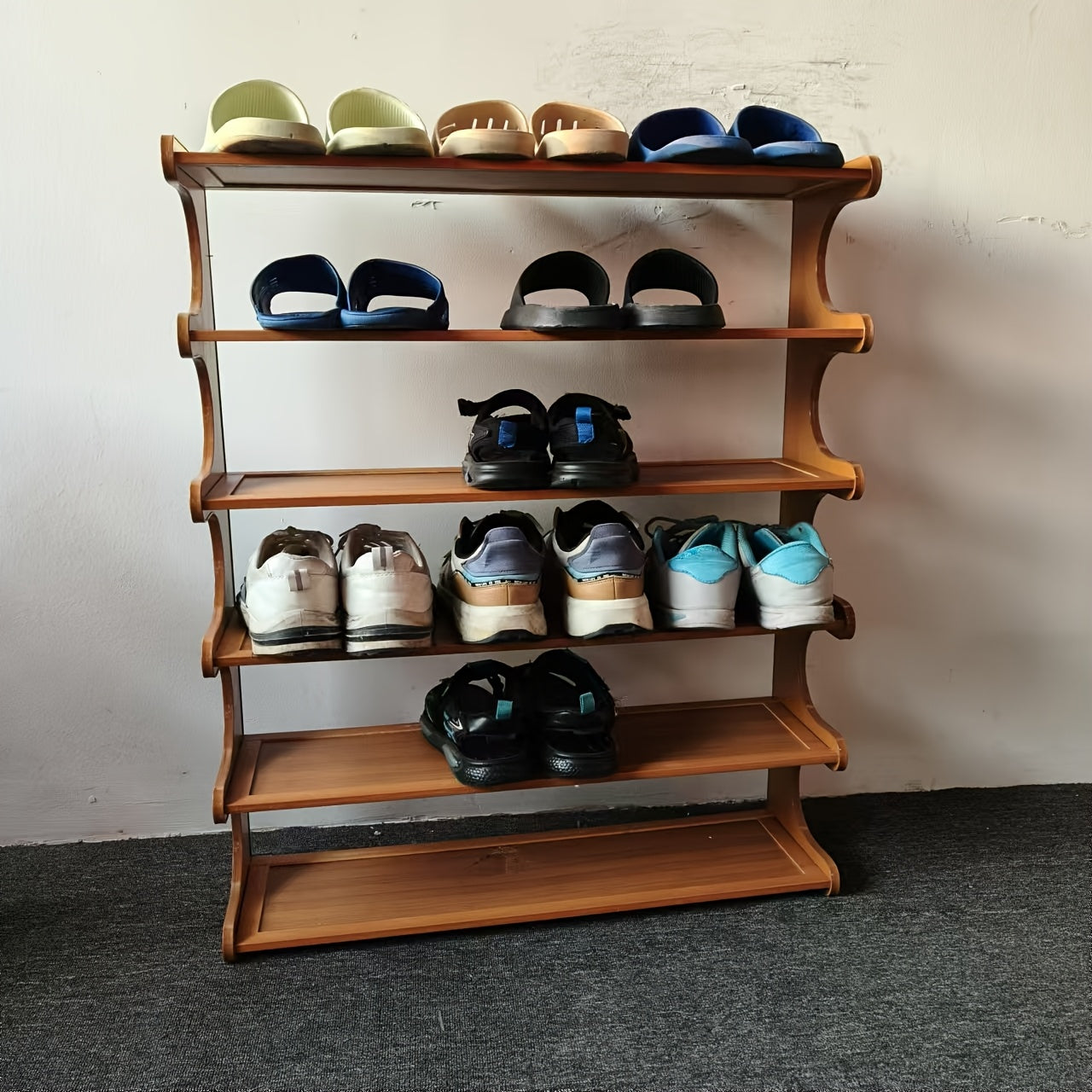 Bamboo Shoe Rack Multi-Layer Storage Space Saver Easy Assembly Entryway Dorm Room