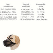 Bozal para perros de malla negra transpirable y ajustable para razas de pequeño a grande XS-XL