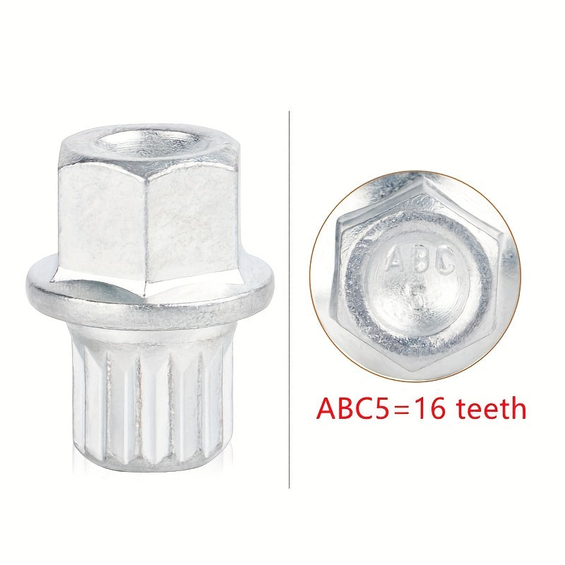 Universal temir rozetkali kalitlar to'plami, shinalarni o'g'irlashdan himoya qilish uchun sozlanadigan xex boshli