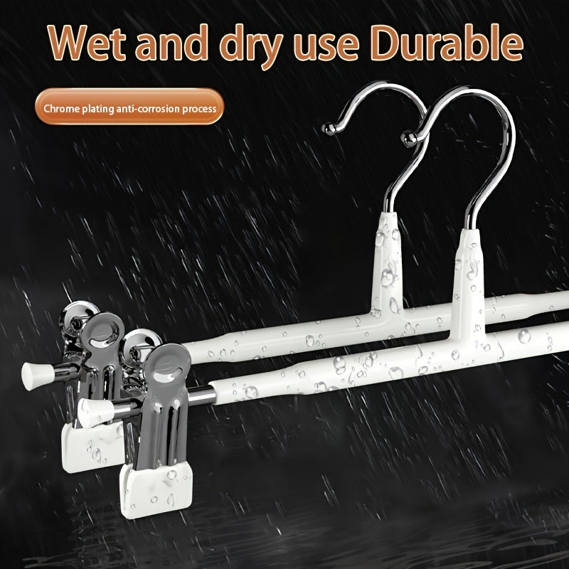 Adjustable Clothes Hanger with Stainless Steel Skirt Clip Drying Rack Pack of 10 or 20