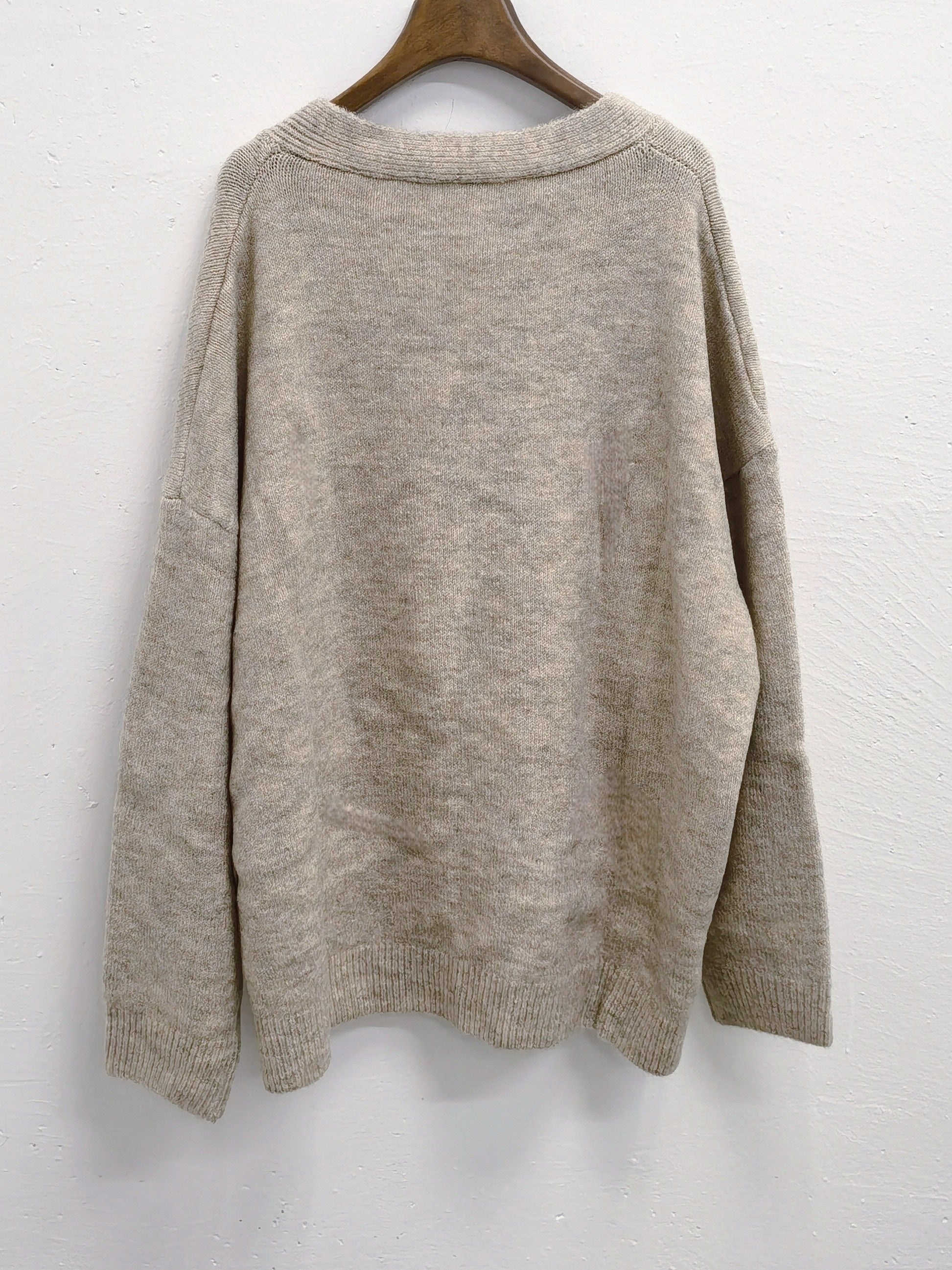 Women's V-Neck Long Sleeve Sweater with Side Stripes and Comfortable Fabric