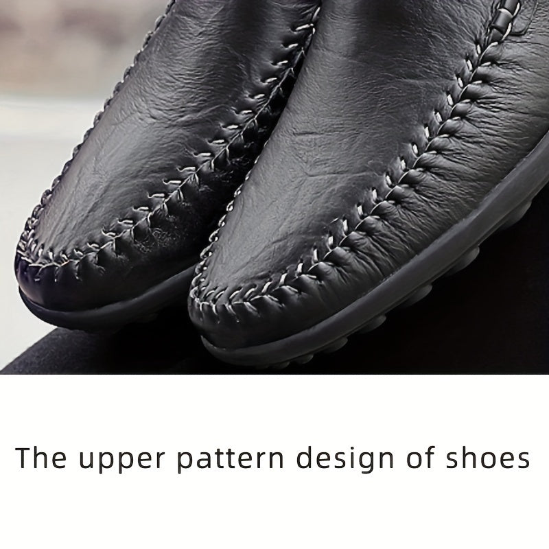 Men's Leather Loafer Shoes Casual Slip-On Round Toe for Spring Summer Fall Winter