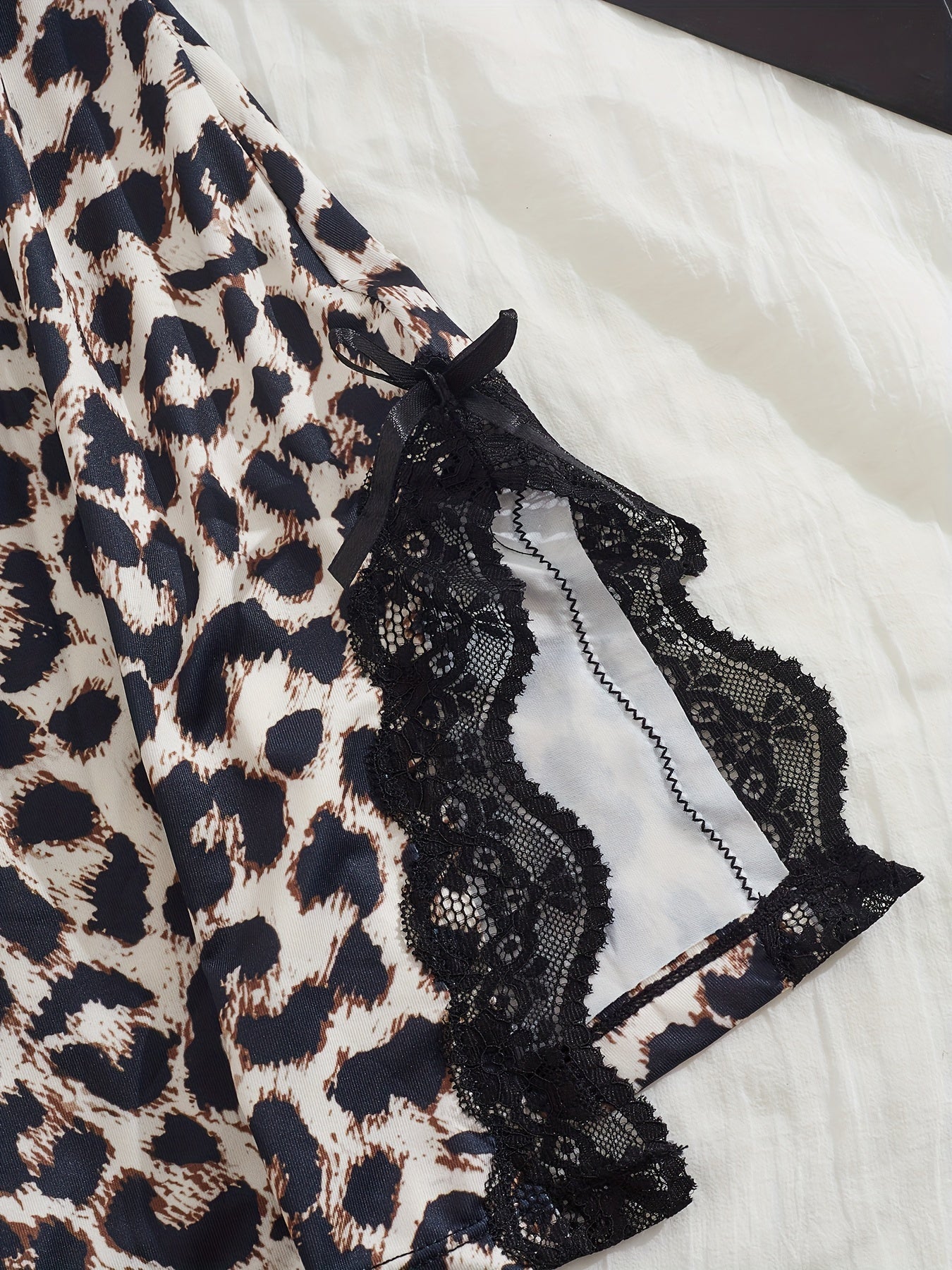 Leopard Lace Slip Dress with Side Split Women’s Lingerie
