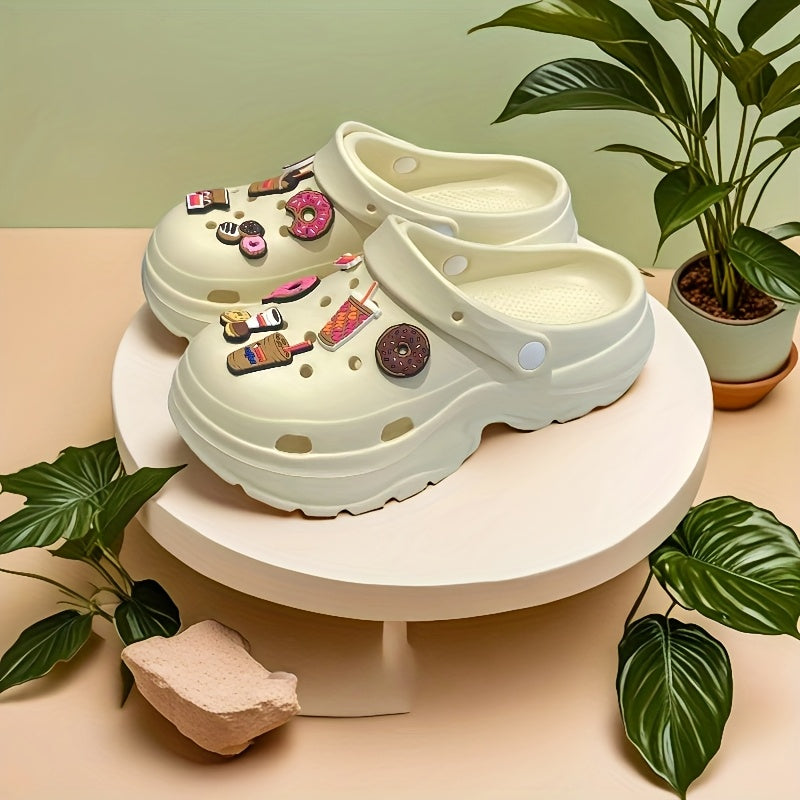 Girls Summer Sandals EVA Slip-On Donut Accessories Casual Comfort