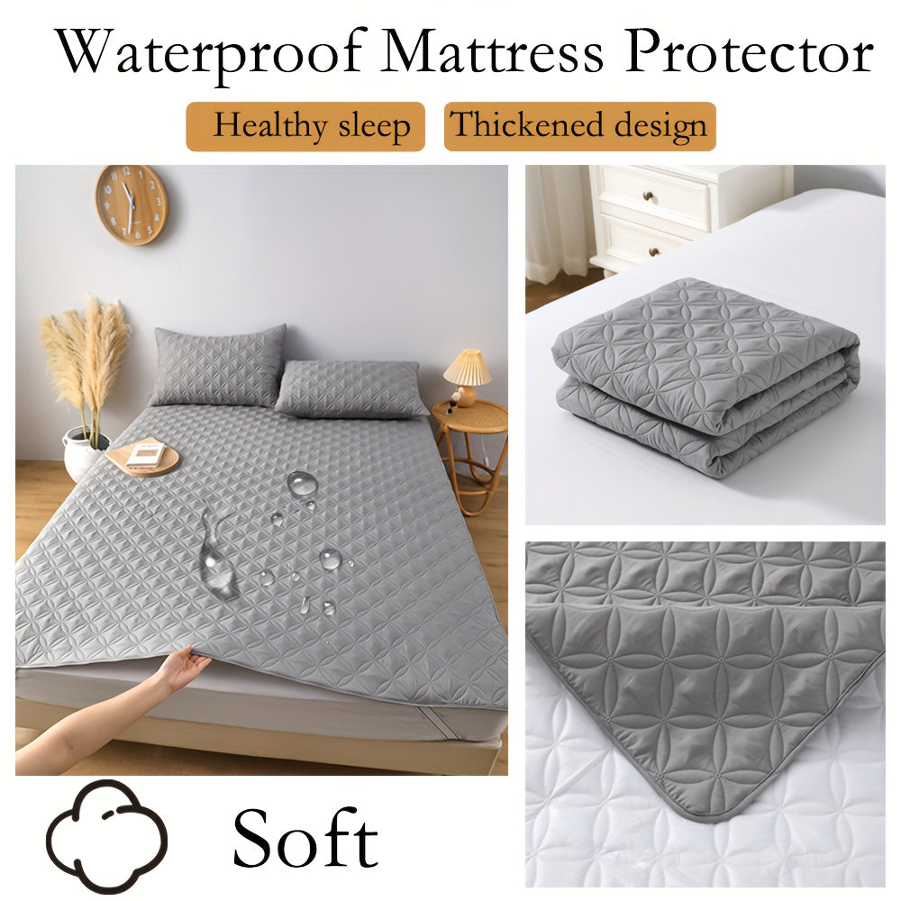 Waterproof Mattress Protector Hypoallergenic Breathable Dustproof Ultra-Soft Bed Cover for Bedroom Dorm Hotel