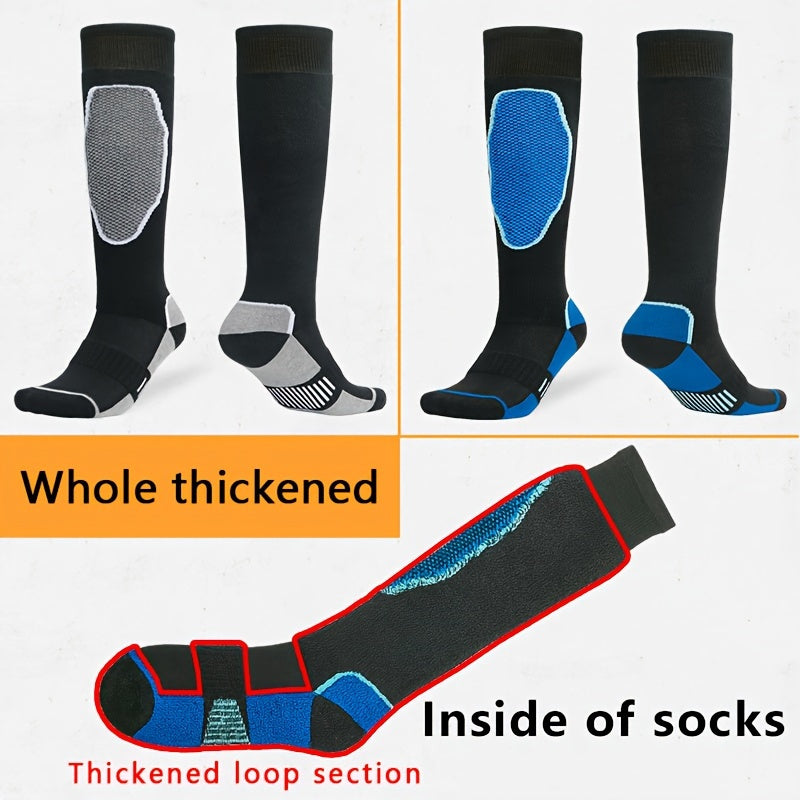 Men's Thickened Long Tube Motorcycle Socks Sports Sweat-Absorbent Warm