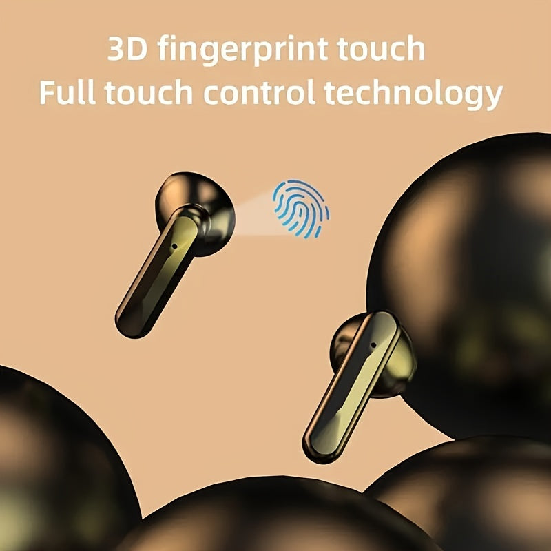 TWS Беспроводные наушники-вкладыши с сенсорным управлением, LED-дисплеем и открытым дизайном. Совместимы с мобильными телефонами для игр и взрослых. Зарядка через USB Type-C, конденсаторный микрофон и управление мультимедиа.