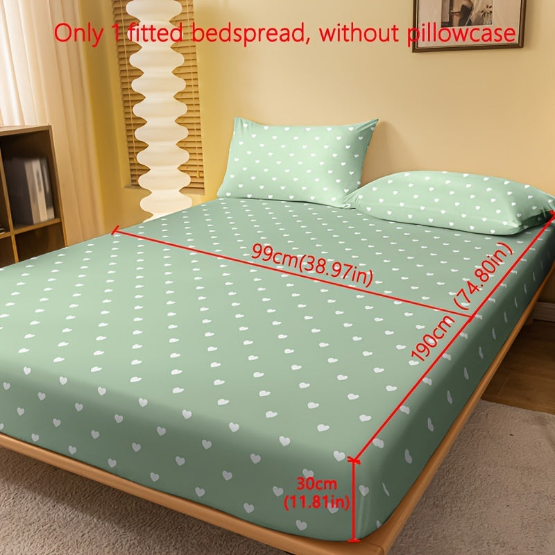 Geometric Heart Pattern Fitted Sheet Made of Soft Brushed Polyester 80-85gsm Under 29cm