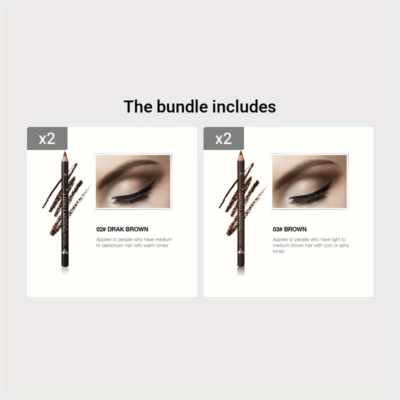 Waterproof Eyebrow Pencil for All Skin Types Long-Lasting Smudge-Proof