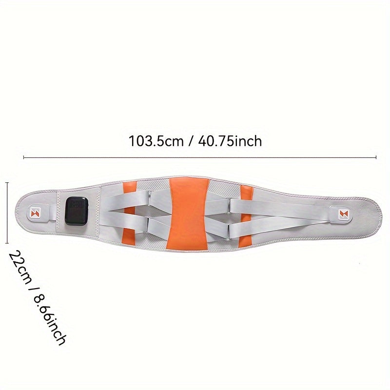 USB orqali zaryadlanadigan isitiladigan vibratsiyali bel kamar, 1800mAh litiy polimer batareya, simsiz LED displey, past orqa qo'llab-quvvatlash uchun magnit tugma va ishlash voltaji ≤36V - shaxsiy parvarish