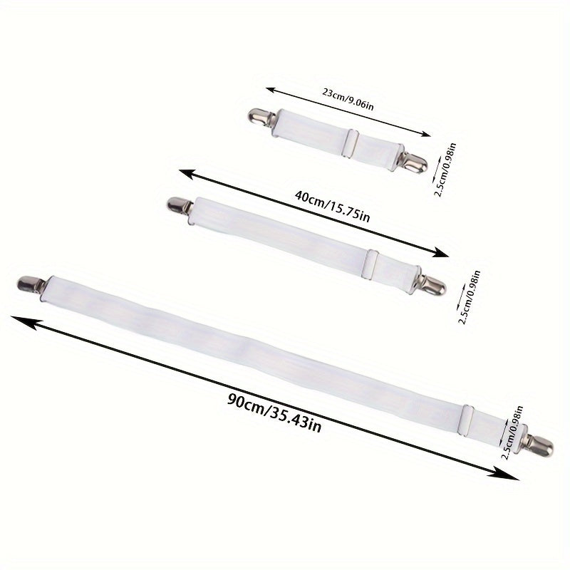 Black Multi-Functional Bed Sheet Holder with Dual Clips, Adjustable Grip