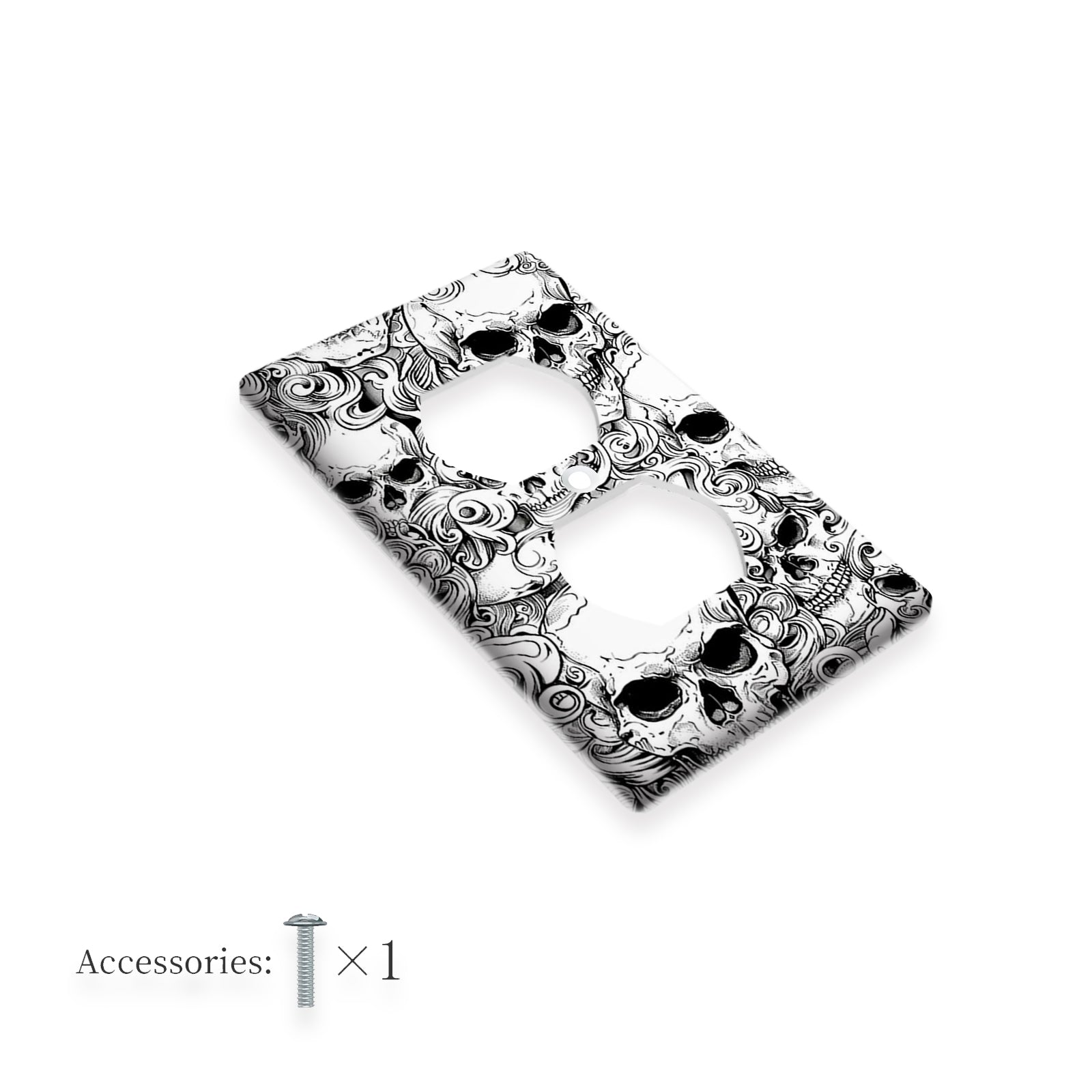 Skull Design Wall Plate Cover for Home or Office Easy to Clean No Battery Needed