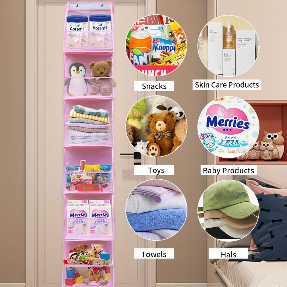 Over-the-Door Organizer with 6 Pockets for Nursery Bedroom Bathroom Storage