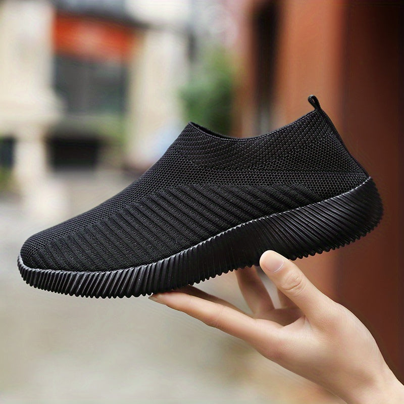 Women's Elastic Sock Shoes Flat Casual Slip-On Sizes 35-43