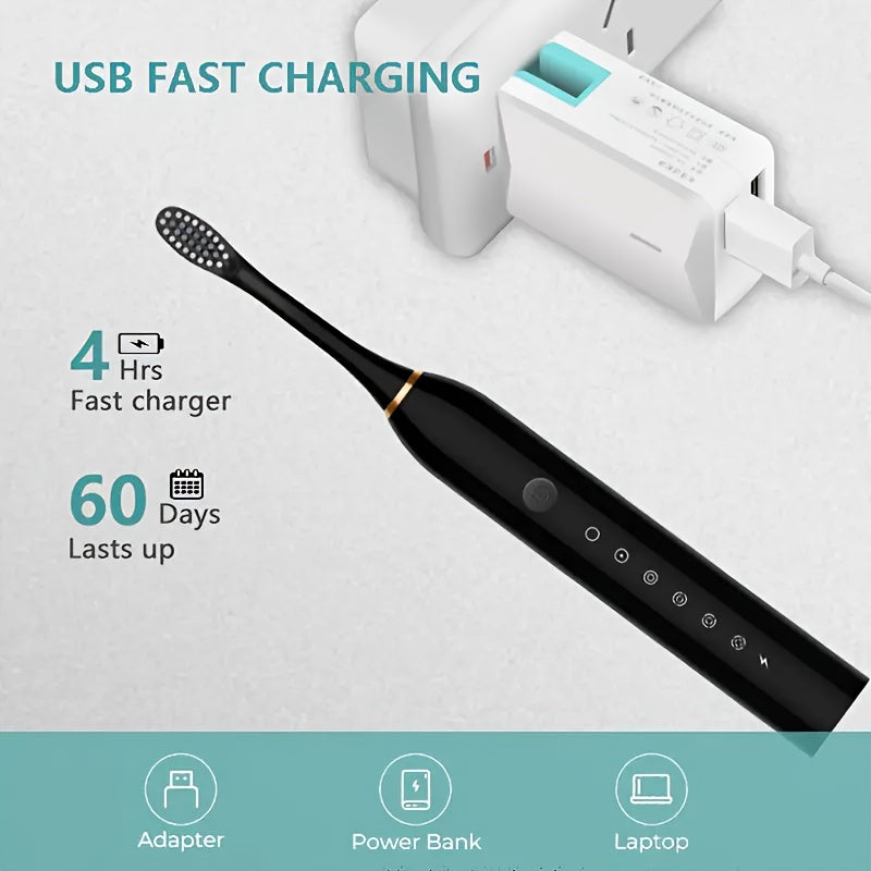 Kattalar uchun Super Oqartirish Seriyasi Sonic Elektr Tish To'stiri 4 ta tish to'stiri boshini o'z ichiga oladi, USB orqali zaryadlanadi, sezgir gumlar va tishlar uchun mos keladi, yumshoq to'stiri va 6 ta aqlli rejim bilan.