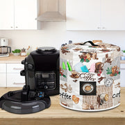 Funda de polvo para olla arrocera con temática de café con asas, bolsillo para pañuelos, poliéster, decoración de cocina