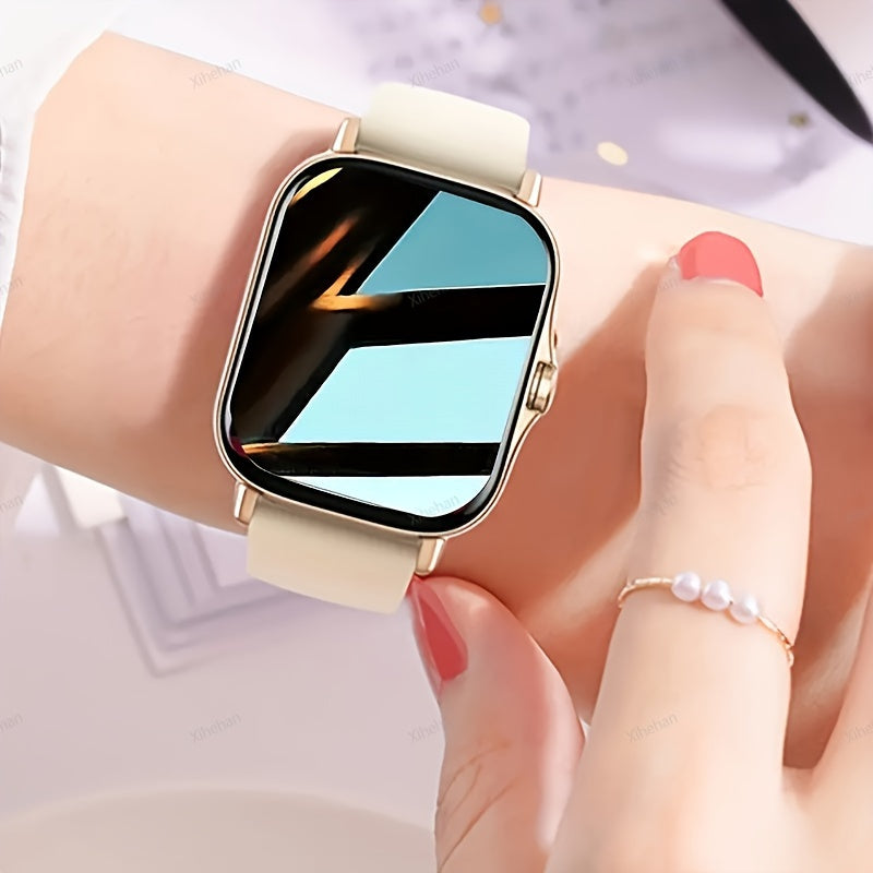 Men Women 1.83 Inch Touch Screen Smartwatch Fitness Tracker Wireless Calls Message Alerts Sports Modes Music Control Compatible with Android iPhone