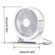 USB Desk Fan Quiet Compact Personal Cooling for Home Office Dorm Summer