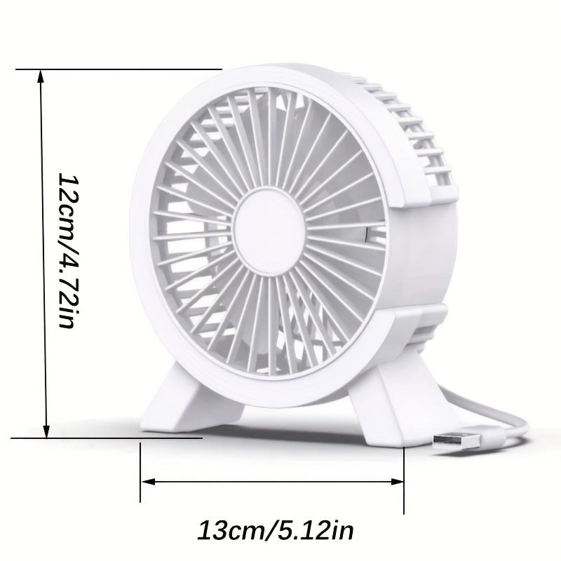 USB Desk Fan Quiet Compact Personal Cooling for Home Office Dorm Summer