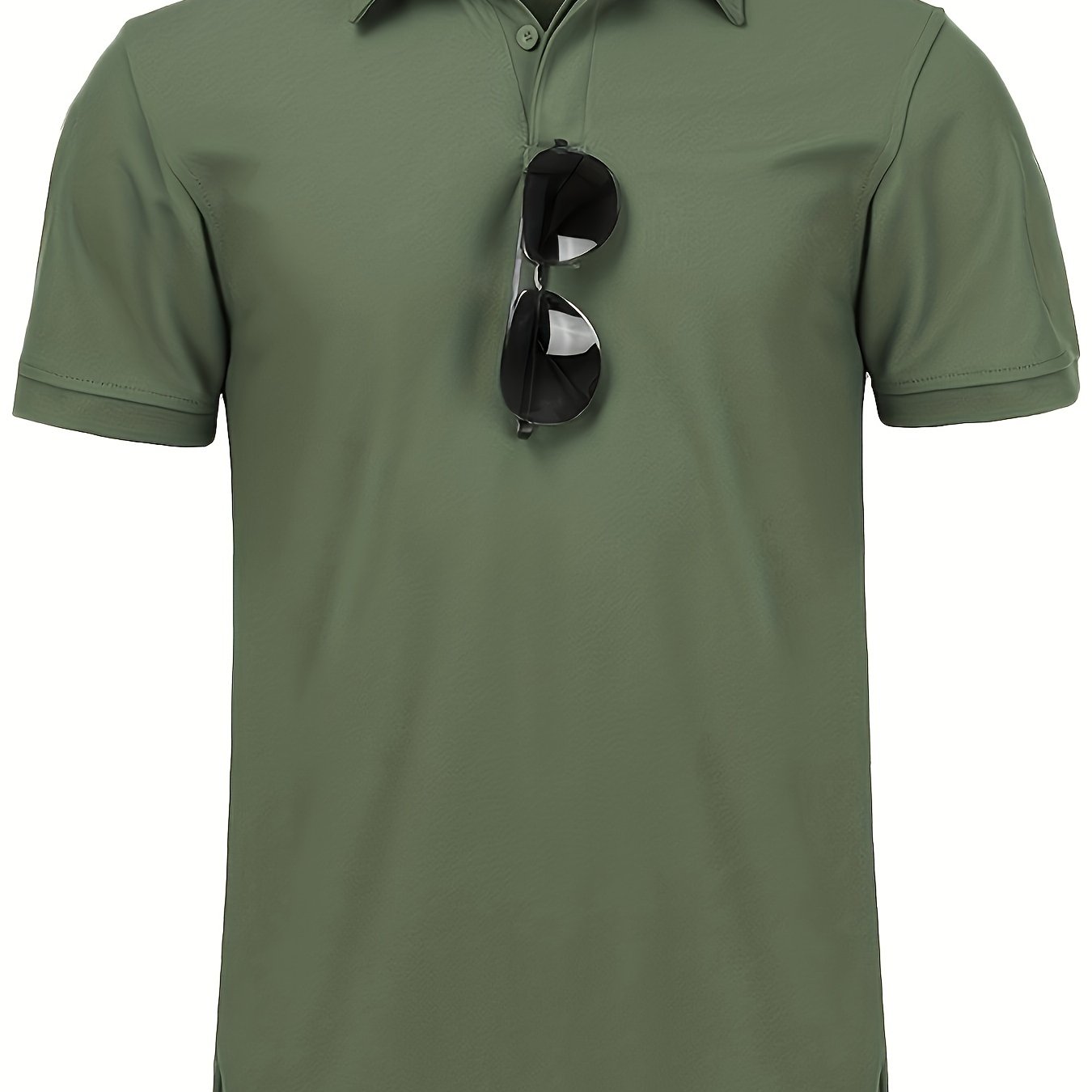 Men's Navy Blue Casual Shirt Short Sleeve Stretch Polyester Golf and Casual Wear