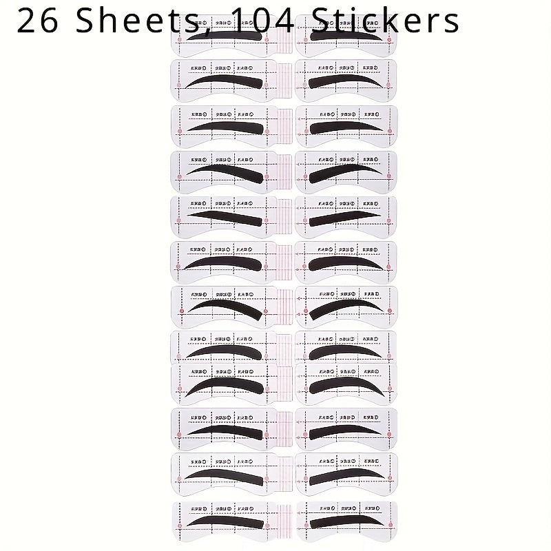 Set de pegatinas para la forma de cejas para mujer, 26 hojas, herramienta fácil de maquillaje para cejas