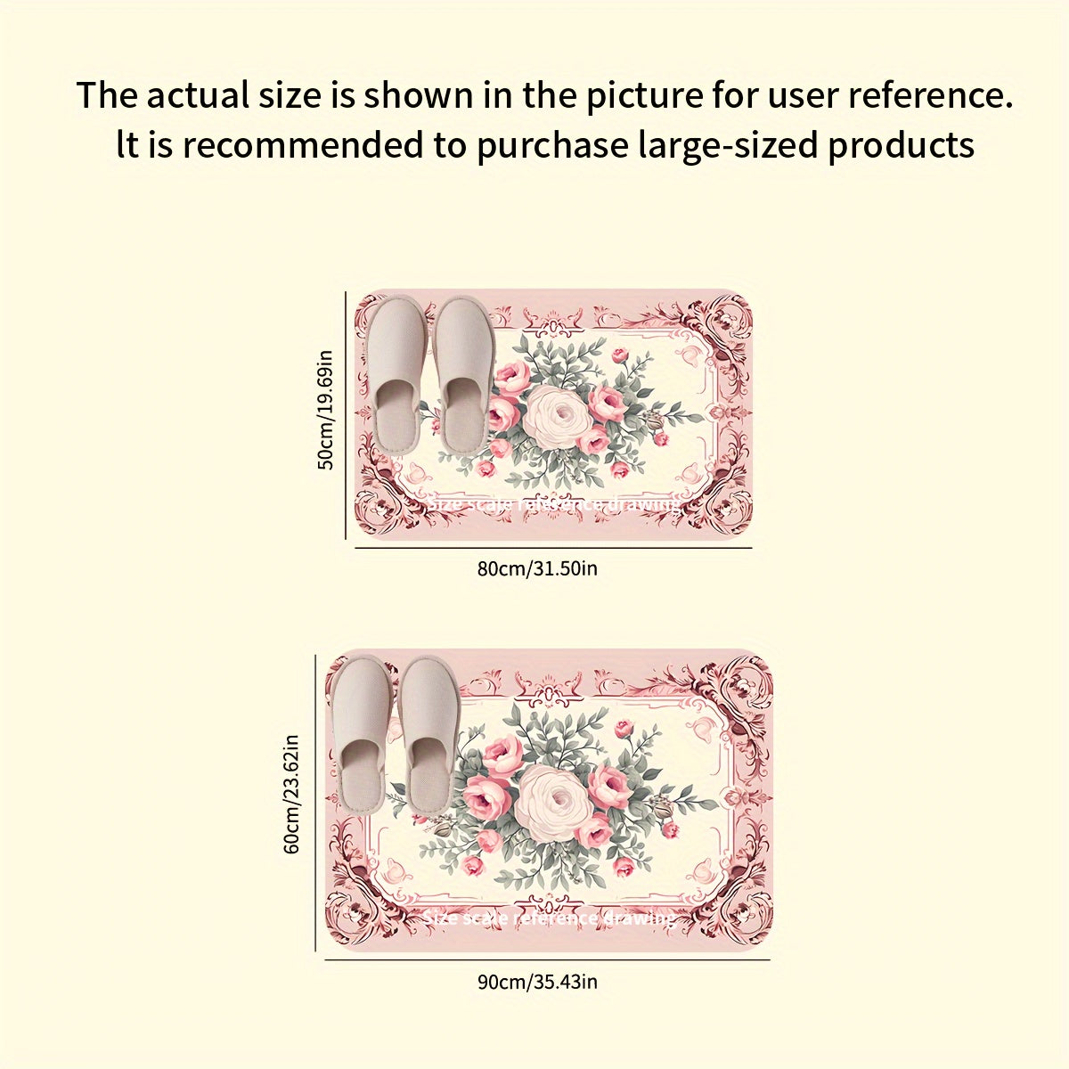 Valentine's Day Floral Door Mat Non-Slip Water Oil Resistant Entryway Rug