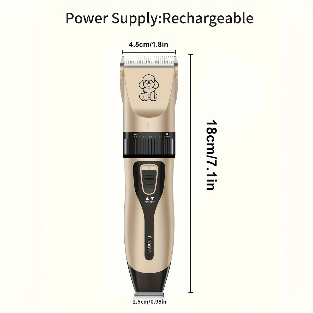 Electric Pet Grooming Clippers USB Rechargeable with Ceramic Blades for Cats and Dogs